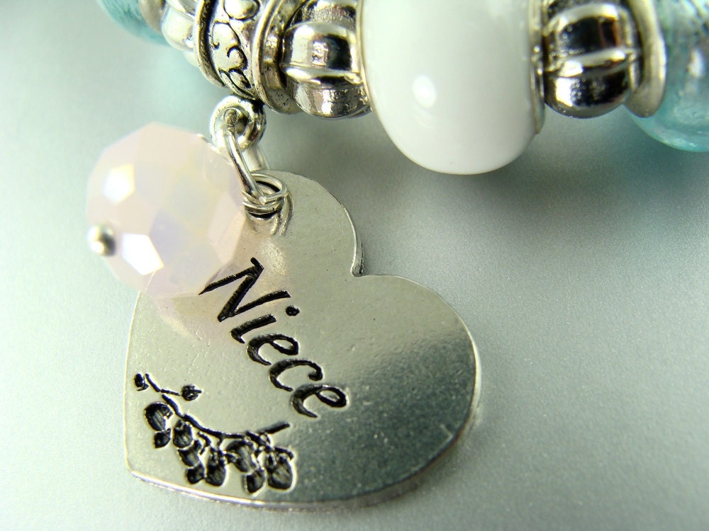 NIECE HEART Stretch European bead Charm Bracelets