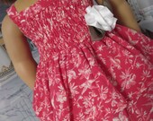 Smocked Floral Print Sundress, Ruffled Skirt