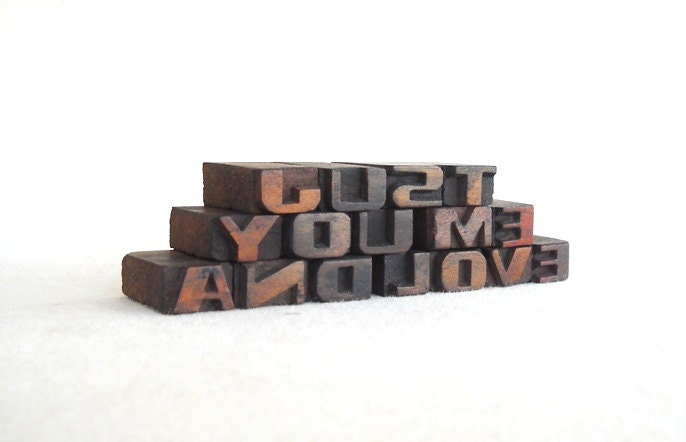 Vintage Letterpress - Just You Me And Love - 16 Designer Mini Alphabets - Micro Series - VG249
