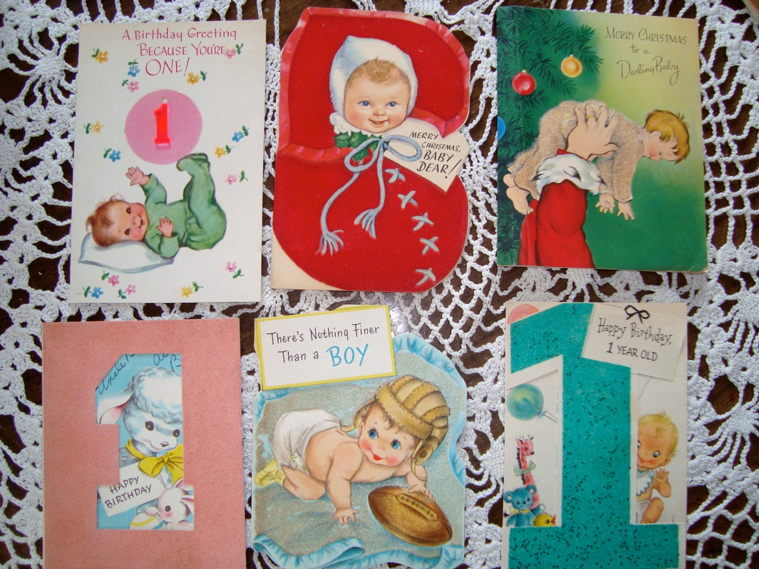 EB699 - 19 Vintage Greeting Cards  - Mainly Children's and Animals - Used cards