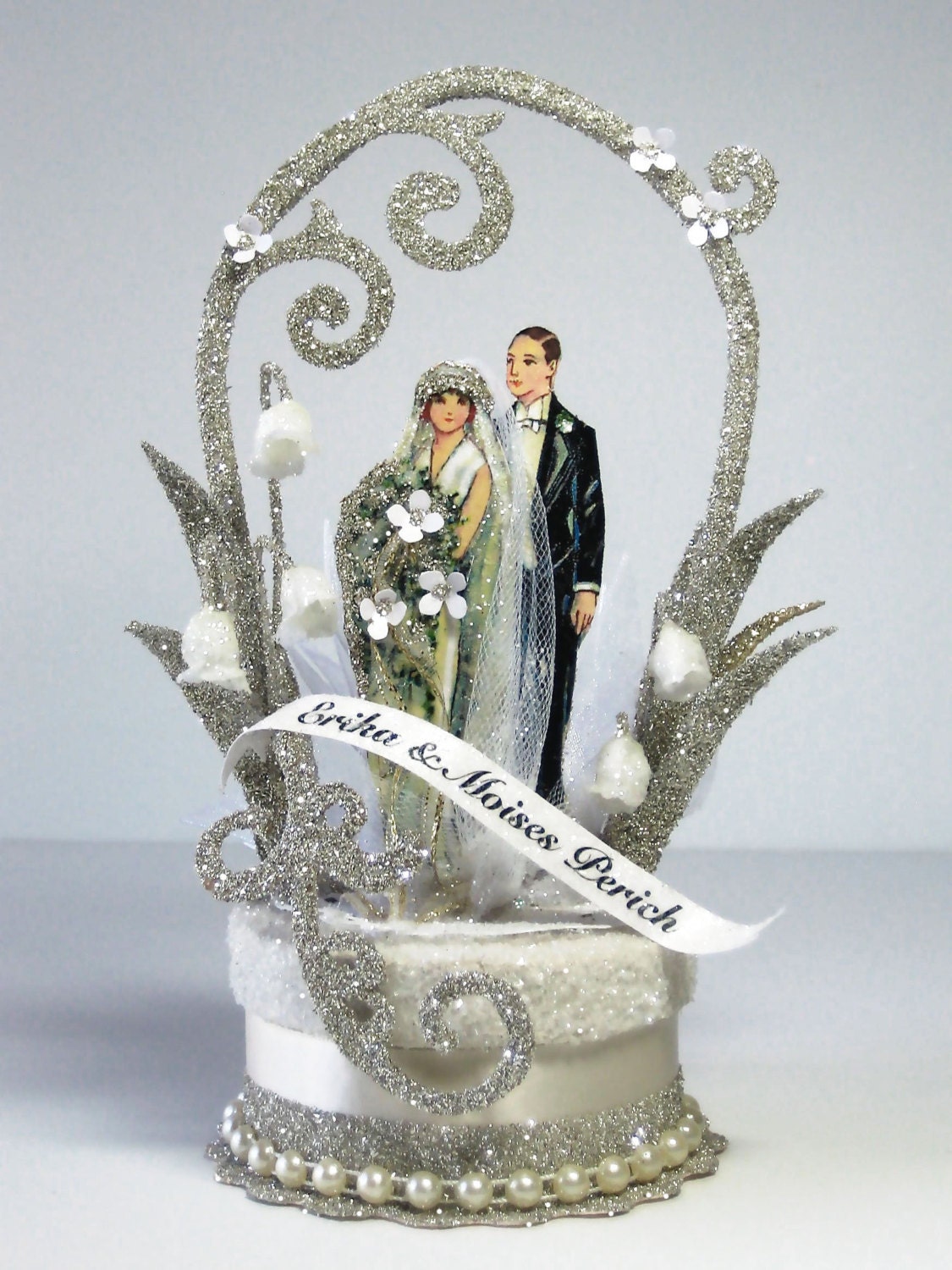 1920 S Deco Wedding Cake Topper By Patriciaminishdesign On Etsy