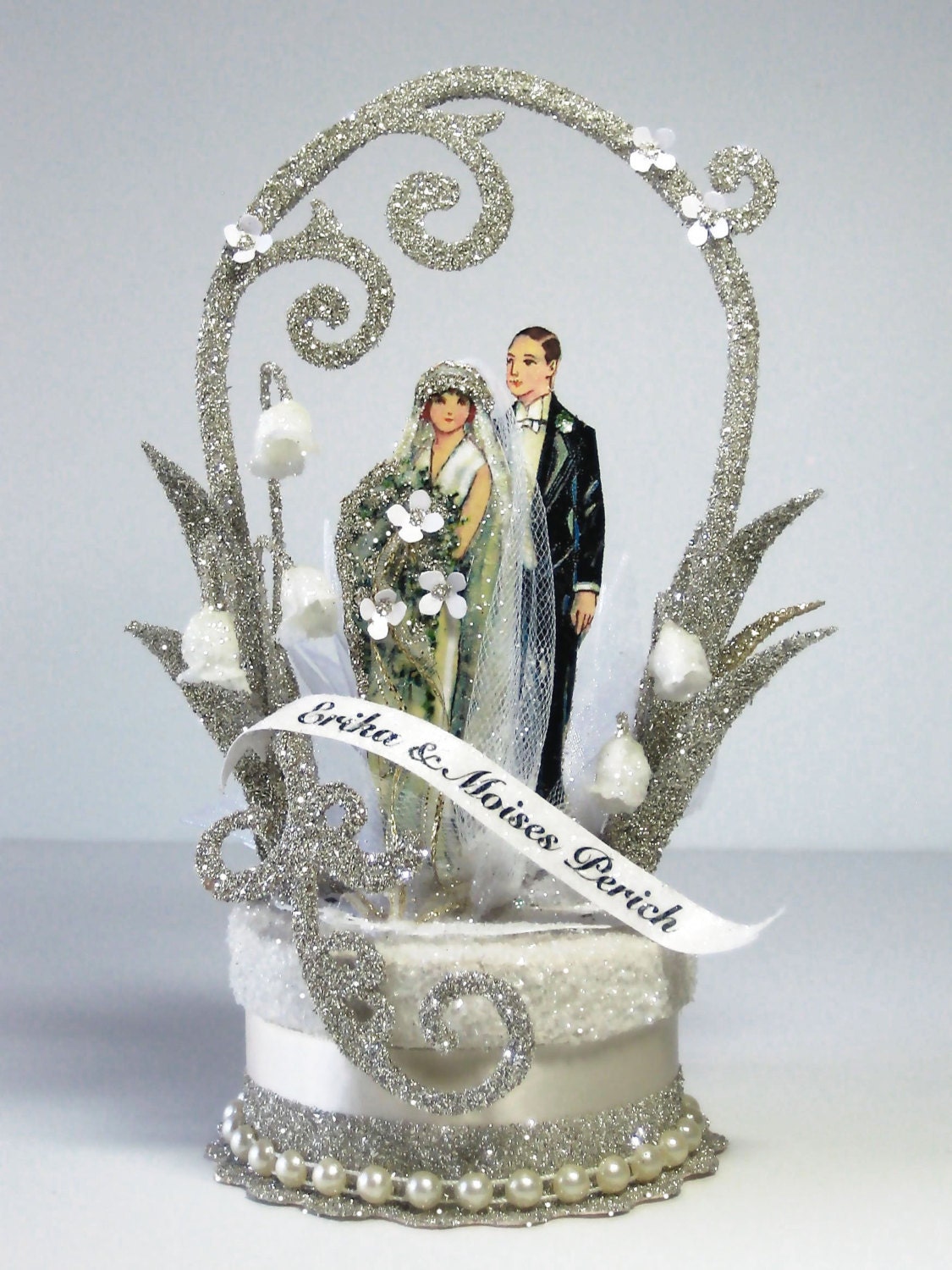 1920's Deco Wedding Cake Topper