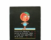 Phyllis Peach - Antique Fruit and Vegetable Book - Illustrated - Kitchen - Garden - Rhymes - Food - Neon - Kids