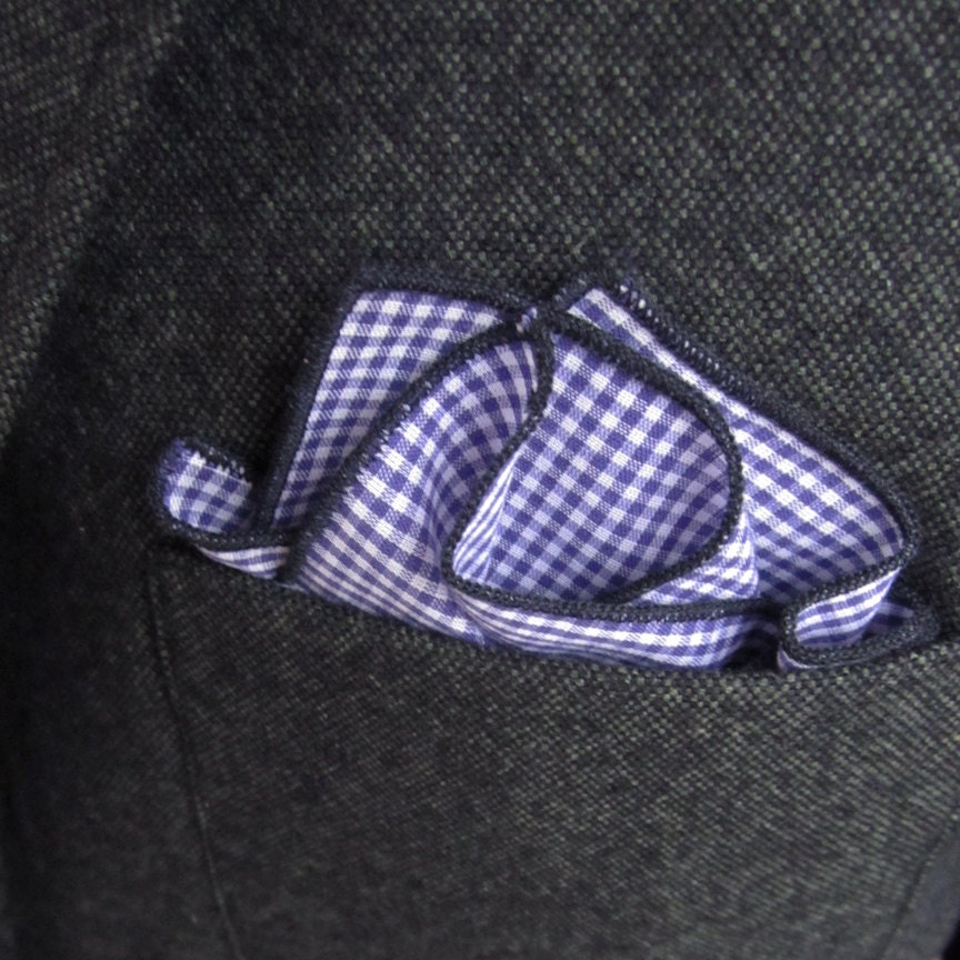 Pocket Square - Indigo Gingham Cotton