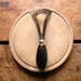Vintage Kitchen Chopper Knife with Black Wood Handle