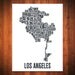 LOS ANGELES Map Typography Print - 18" x 24"