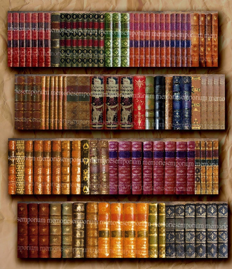 Bookmarks Book Shelf Borders Book Marks Bookworm Library Worm Shelves Bibliophile Decoupage Digital Collage Sheet Instant Download 313