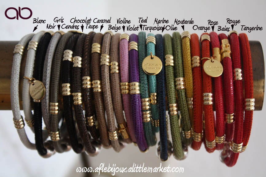 African Bracelet Aflé Bijoux Grey Leather Bracelet for Him&Her