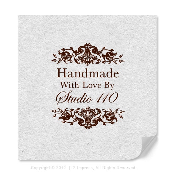 Customized Handmade With Love Text Labeling Rubber Stamp