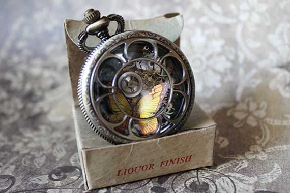 Steampunk Wish Catchers - Pocket Watch Collage - Grimm's Collection Fairy Tales Art