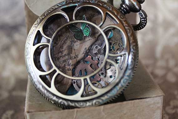 Steampunk Wish Catchers - Pocket Watch Collage - Grimm's Collection Fairy Tales Art