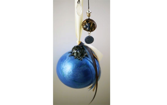 Spring/Imbolc Blue Birds Wish Ball, Suncatcher, Fairy Faerie Ball, Friendship Ball, Witch Ball