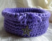 Crochet Prayer Bowl  Lavender with Glitter Star Pendant