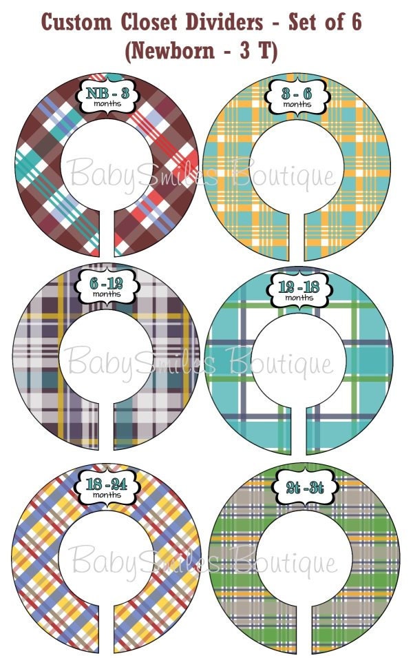 Custom Closet Dividers Baby Closet Dividers - Newborn to 3T - Little Plain Boy - Baby Shower, Baby Nursery 115