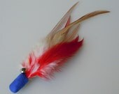 Cat Toy Tie Dye Blue Feather Flier with Catnip and Bell