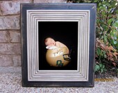 8x10 Distressed Picture Frame, Black / Khaki