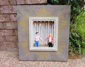 8x10 Distressed Picture Frame, Barnwood / Antique Gold / Antique White / Silver