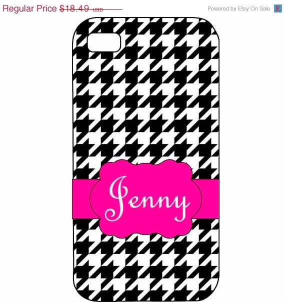 SPRING SALE iPhone 4 4s 5 iPod Touch 4 Personalized Houndstooth HaRD, RuBBer, or BuMPer case