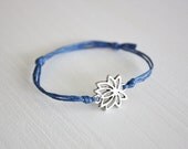 Lotus Flower Bracelet or Anklet In Tibetan Silver