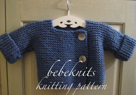 Bebeknits Simple French Style Baby Cardigan Knitting Pattern