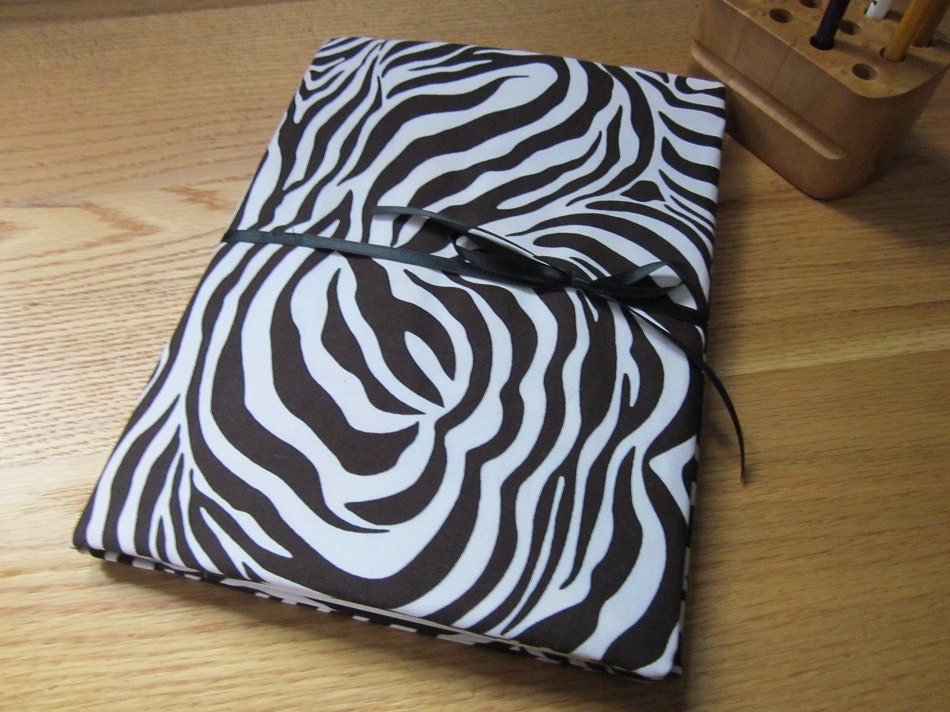 Fabric journal, diary, zebra stripe