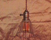 Vintage style trouble light cage lighting swag hanging lamp pendant industrial, steampunk
