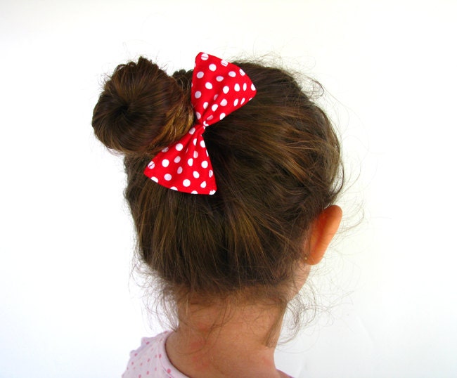 Polka dot hair bow for girls