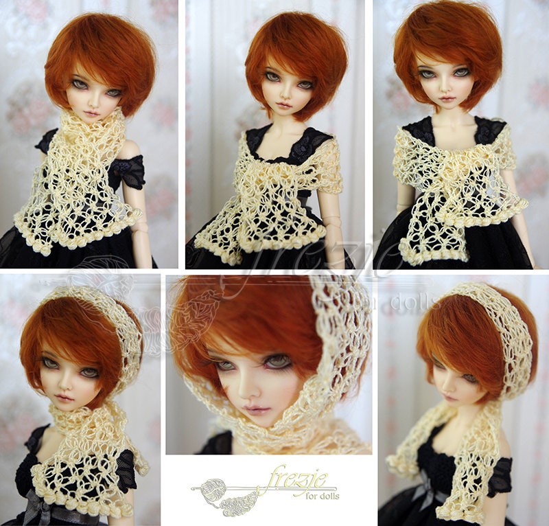 Pale yellow scarf for bjd MSD