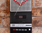 Vintage Cassette Recorder Wall Clock Unique 1970s Tape Player non ticking Clock Geek Chic
