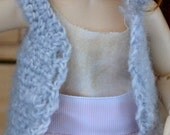 Cool Gray Upcycled wool Vest BJD YOSD 1/6 Littlefee
