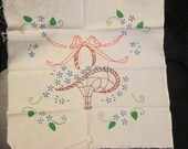 Hand-painted embroidery squares