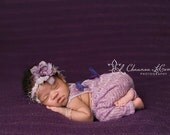 GORGEOUS Halo, Baby Halo, Newborn Halo Headband, Photography Prop, Purple Headband, Newborn Prop, Flower Tieback Halo