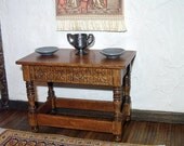 Hunt Table, Tudor Rose Sideboard, Dollhouse Miniature 1/12 Scale