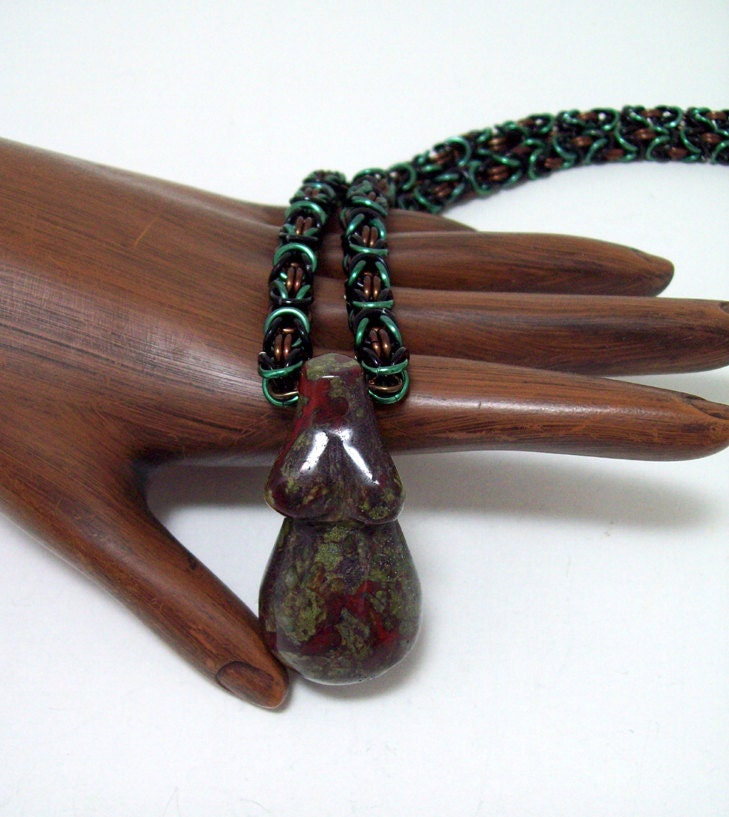 Goddess, necklace, pagan, jewelry, chainmaille, wicca
