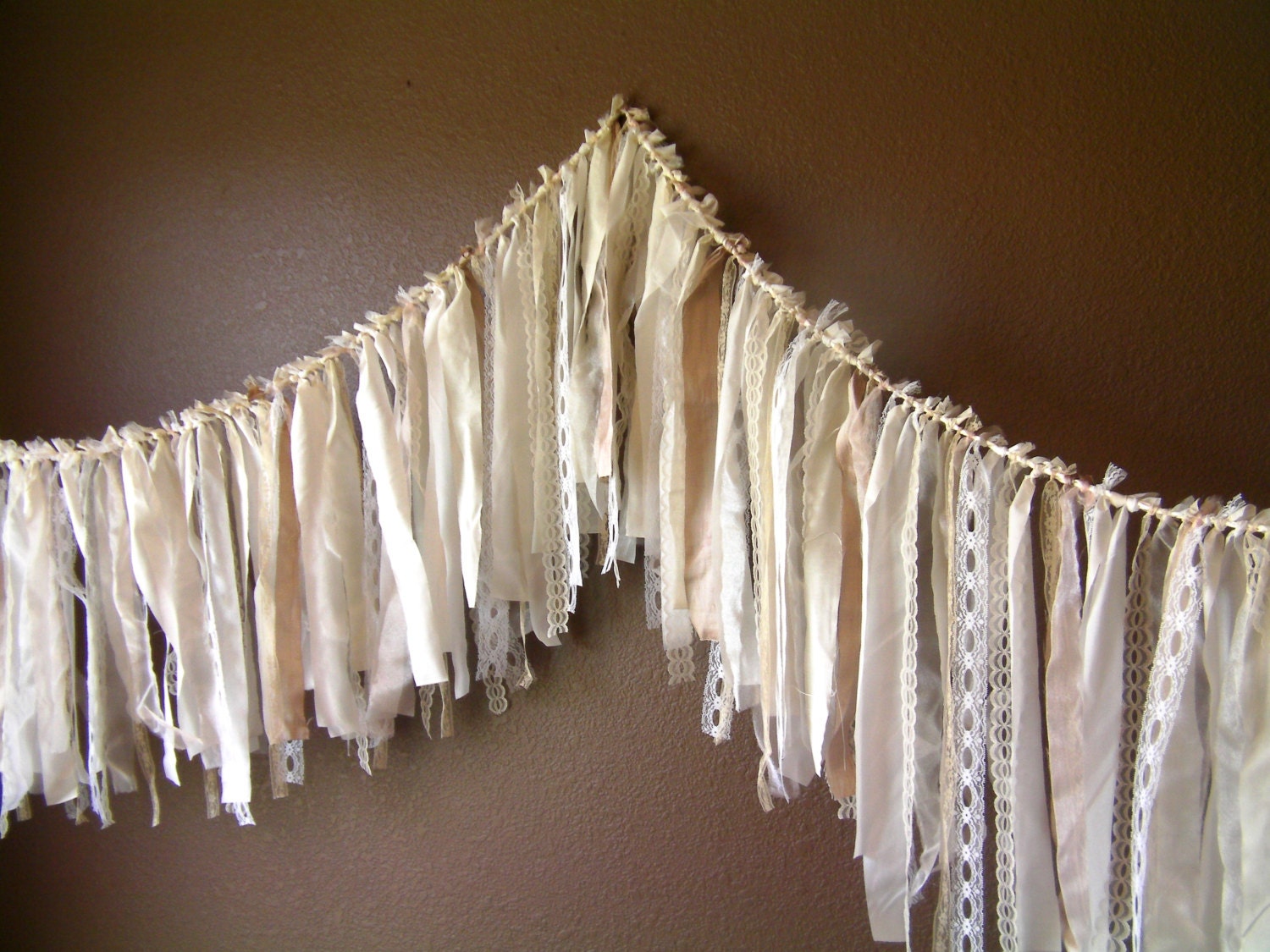 Fabric and Lace Garland, 8 ft by 2 ft.