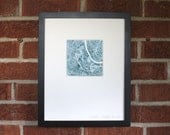 Nashville Blueprint 5x5 Map Print Indigo Blue Summit Ridge