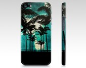 Palm Trees & Stars Blue Night Galaxy Iphone 5, 4s, 4 Case