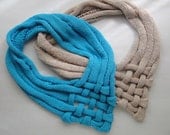 Shawl Knit PDF Pattern Weave - easy tutorial, lot of pictures - adult  knitting pattern cowl or capelet Spring Summer Accessory