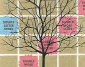 Scrabble Board Tree, Original ACEO, Artist Trading Card, ATC.