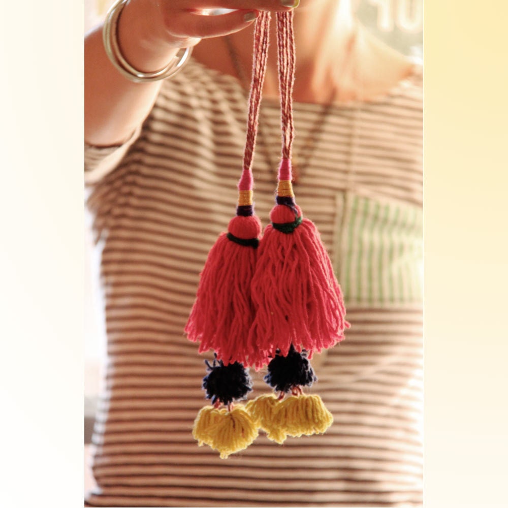 Put a Pom Pom on it / Hot Pink Camel Pom Pom, Tassel, Decoration / Boho, Gypsy Fashion Design, Upcycling, Accessory