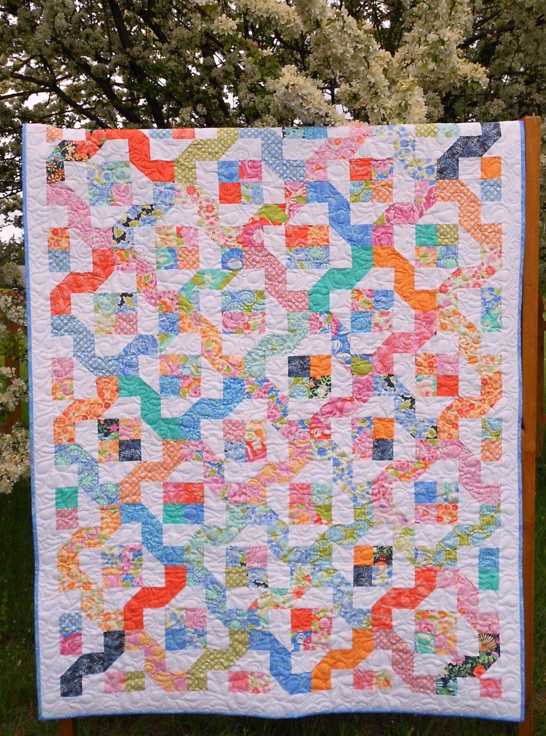 25% off Coupon Code - Winding Nine Patch Quilt Pattern  Layer Cake or Jelly Roll Friendly