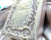 OWL SOAP, What a Hoot - Tan and Cream, Extra Oils and Vitamins Added, Scented in Sandalwood, Vegetable Based Handmade