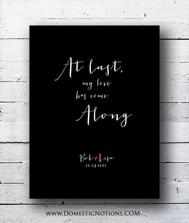 At Last - Etta James, Personalized typography art print: Custom gift, Personalized home decor
