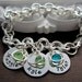 Birthstone Crystal Bracelets, Handmade mother Bracelets with birthstone crystals, Children's & Baby name Bracelets, Hand Stamped Jewelry