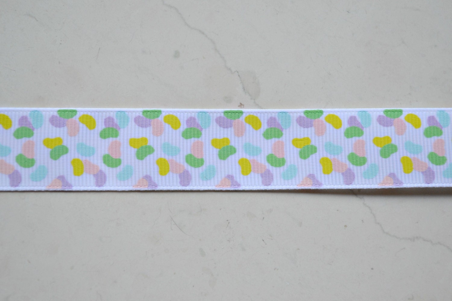 Pastel Easter Jelly Beans on white 7/8" grosgrain ribbon Il_170x135