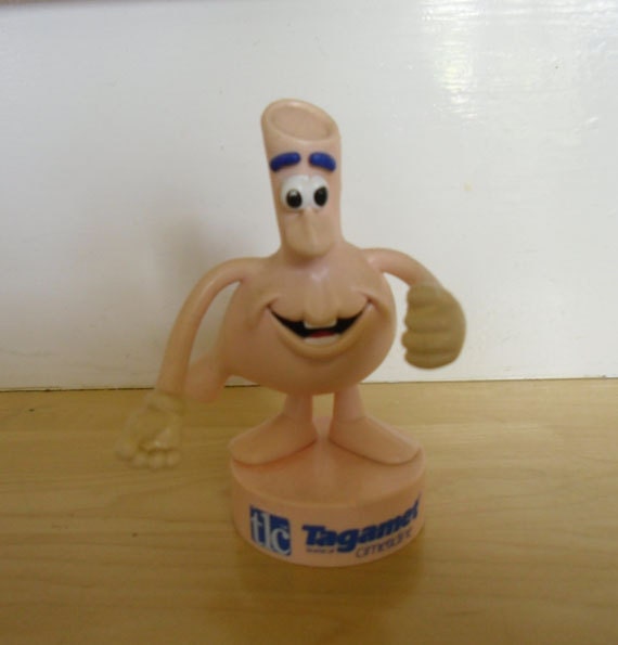 Vintage Advertising Figure Tagamet Cimetidine Stomach Figurine Plastic Bendable Arms 1988