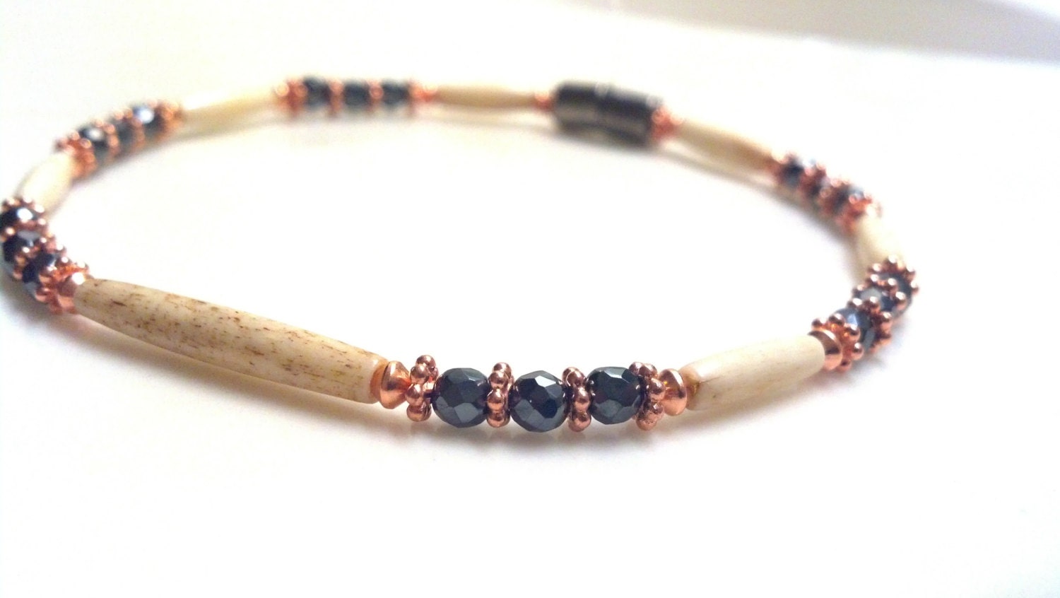 ANKLET Magnetic Therapy Black Copper Custom Sized Pain Relief Hematite Wellness Health FREE Gift Tag Bag Token
