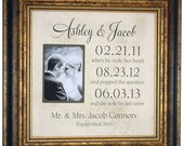 What a Difference a Day Makes special occasions dates Personalized Wedding Frame Mr Mrs Sign Wedding Gift ( 16 X 16 )