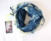 Merino Wool Shibori Scarf - Indigo blue