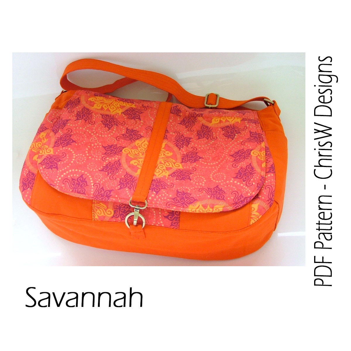 INSTANT DOWNLOAD - Messenger PDF sewing Pattern - Large bag with lots of pockets, great laptop, nappy bag or weekender
